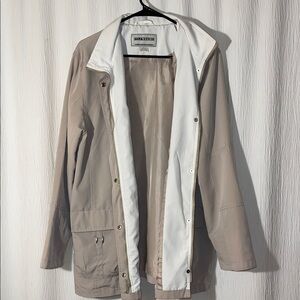Stylish Women's Tan Utility Jacket with White Lining